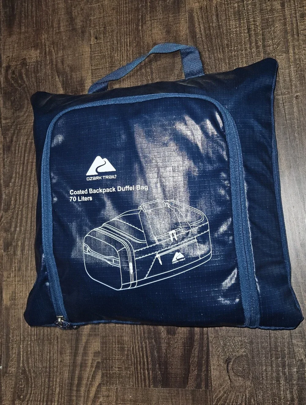 Ozark Trail 70L Coated Polyester Ripstop Duffel Bag With Backpack Straps